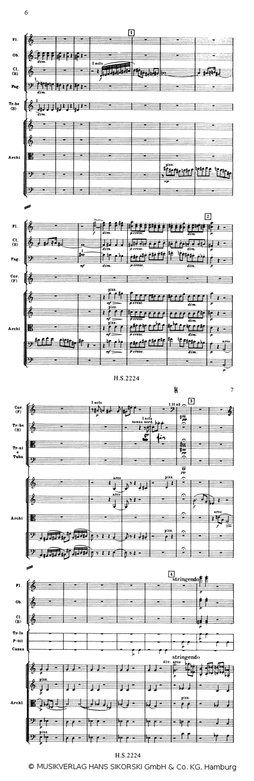 Schostakowitsch Symphonie Nr.1 Ausschnitt - © MUSIKVERLAG HANS SIKORSKI GmbH & Co. KG, Hamburg - Abdruck mit frdl. Genehmigung